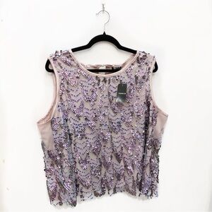 NWT Torrid Lavender Sequin Blouse. Size 1XL.